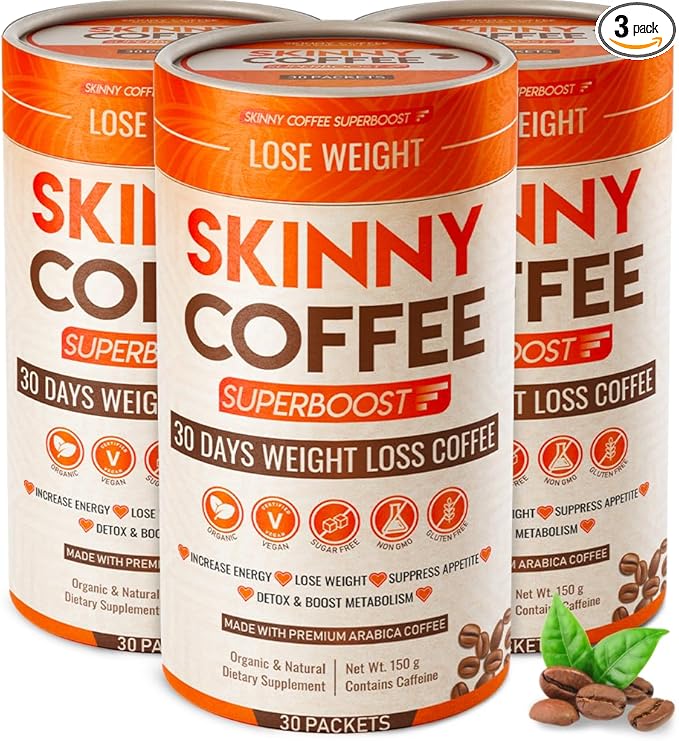 Skinny Coffee Super Boost Weight Loss Coffee, Belly Fat Burner for Women & Men, Sugar-Free, Keto