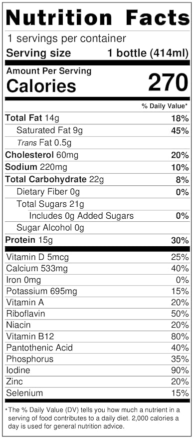 Darigold Shelf Stable Whole Milk with 12 Essential Nutrients, 15g Protein, rsBT Free - 14oz, 12