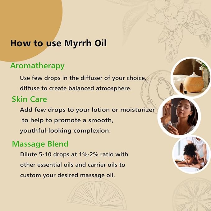 Frankincense and Myrrh Essential Oil, 100% Pure Undiluted Essential Oil for Skin, Hair