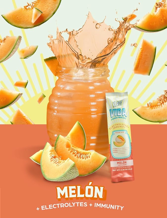 Hydration + Immunity Electrolyte Drink Mix ??Cantaloupe Agua Fresca Flavor | Sugar-Free Powder with