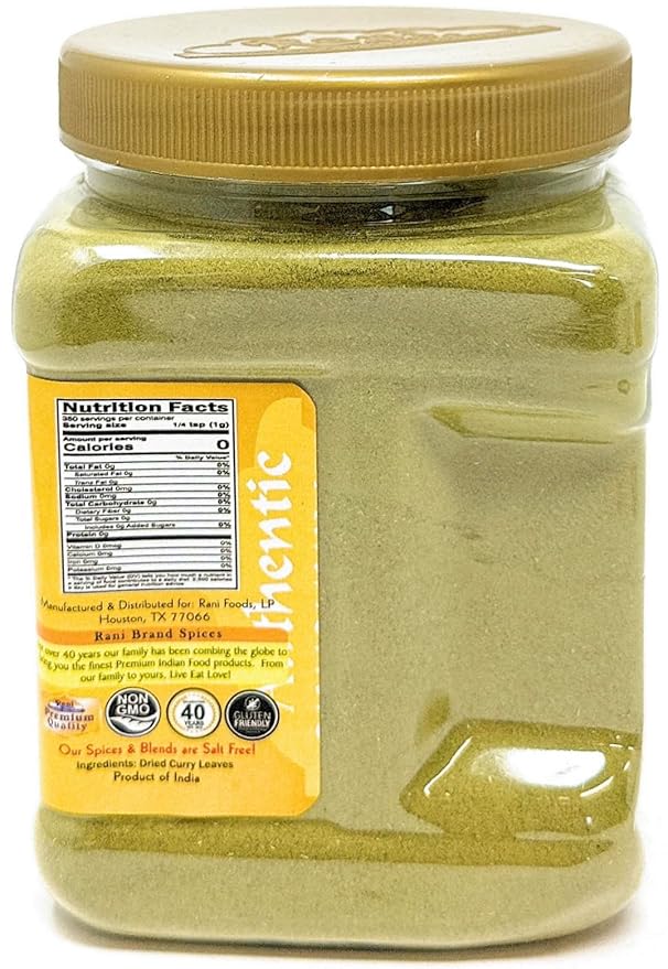 Rani Curry Leaves Powder (Kari Neem Patha) Indian Spice 12.3oz (350g) PET Jar ~ All Natural | Vegan