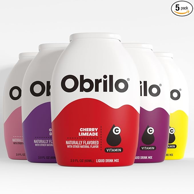 Obrilo Water Enhancer Liquid Flavoring Drops - ZERO Sugar/Calorie, Dye Free, Naturally Flavored