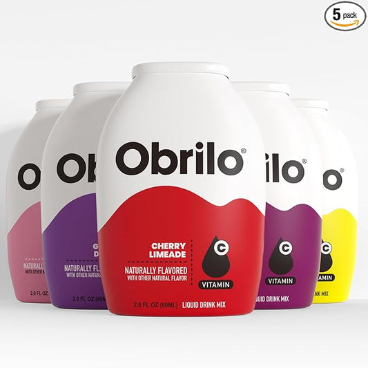 Obrilo Water Enhancer Liquid Flavoring Drops - ZERO Sugar/Calorie, Dye Free, Naturally Flavored