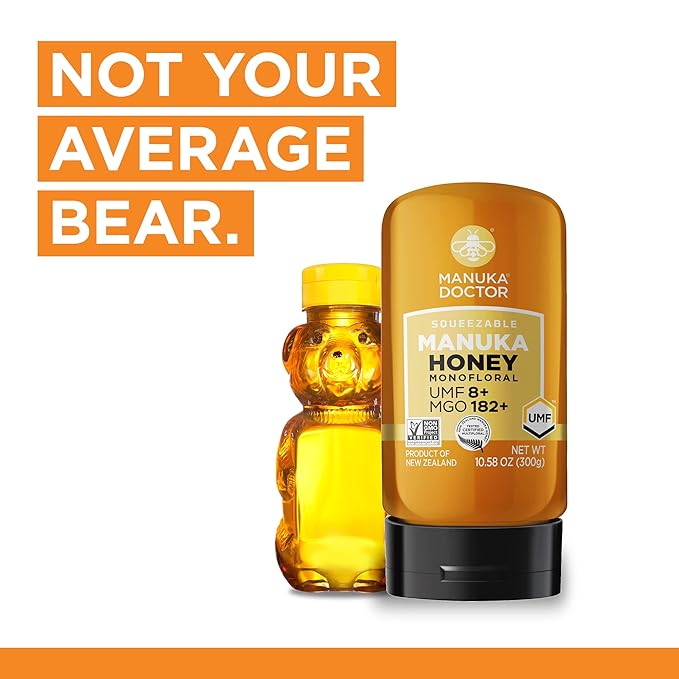 MANUKA DOCTOR - Manuka Honey SQUEEZY MGO 182+ / UMF8 DUAL RATED Monofloral, 100% Pure New Zealand