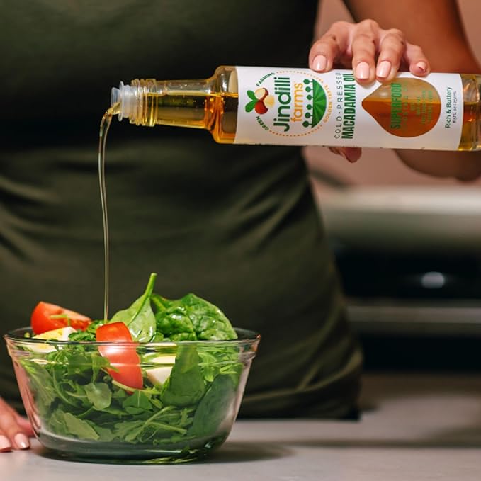 Jindilli Farms Macadamia Nut Cooking Oil- Australian Pure Cold Pressed, Unrefined, Natural Cooking