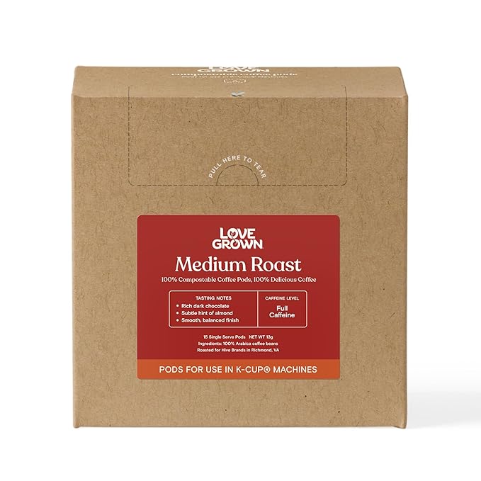 Love Grown Compostable Coffee Pods - Compatible with Single-Serve Brewing Machines - 100% Arabica