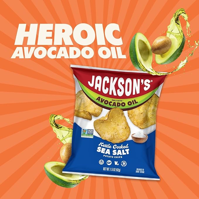 Jackson?™s Potato Classic Kettle Chips with Sea Salt (1.5oz, Pack of 28) - Made with Premium