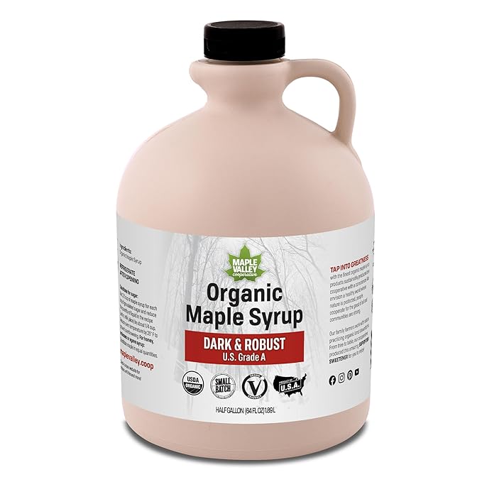 Maple Valley Organic Pure Maple Syrup, Dark & Robust Better Than Pancake Syrup, Use for Coffee or