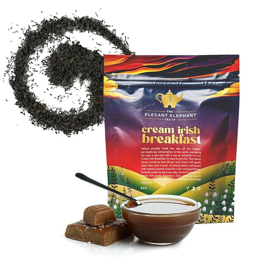 Cream Irish Breakfast Tea, Loose Leaf Black Tea ??Irish Classic with Caramel & Strong Assam