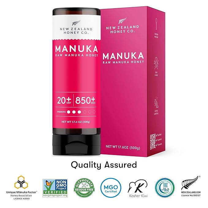 New Zealand Honey Co. Pure Manuka Honey UMF 20+ Squeezy | 500g | 17.6oz | Squeezable UMF Manuka