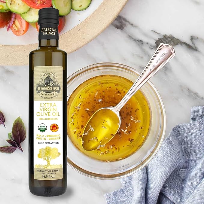 Ellora Farms, Organic Extra Virgin Olive Oil, PDO Messara, Greek Single Estate, High Polyphenol