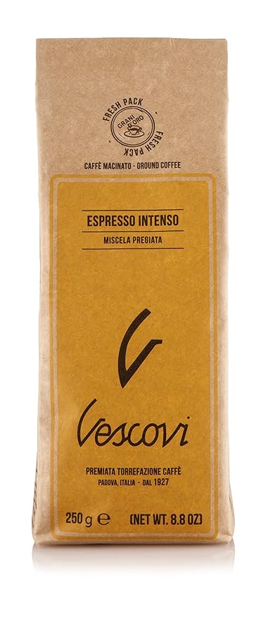 V Vescovi Espresso Intenso | Premium Italian Ground Espresso | Medium Roast | For Moka and Espresso