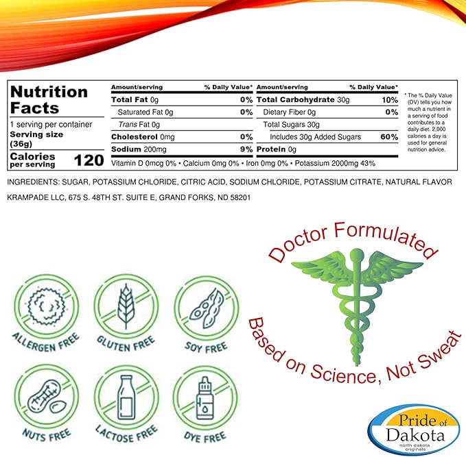 Original 2K - 2000 mg Potassium Electrolyte Powder Drink Mix | Cramp Relief - Hydration - Increased