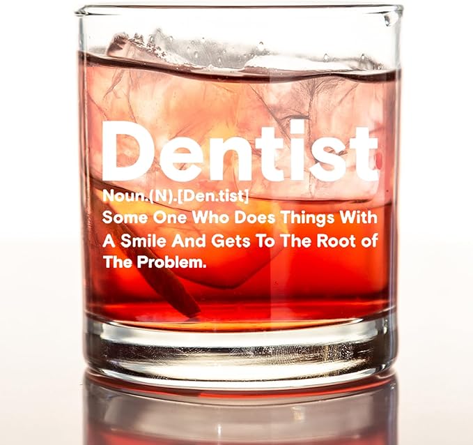kunlisa Dentist Gifts Whiskey Glasses, Dental Hygienist Assistant Gifts, Dental 10 oz Drinking