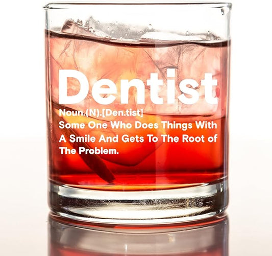 kunlisa Dentist Gifts Whiskey Glasses, Dental Hygienist Assistant Gifts, Dental 10 oz Drinking