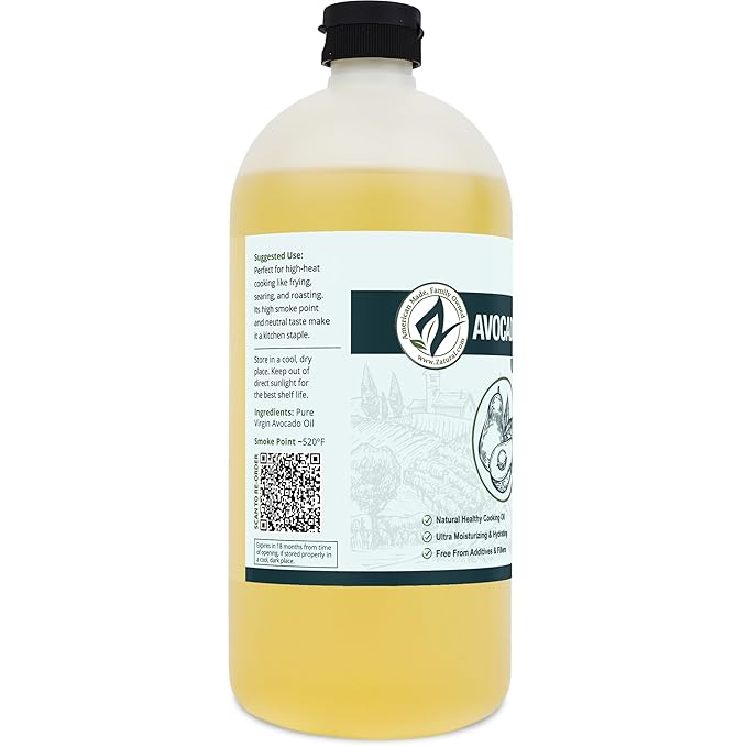 Zatural 100% Avocado Oil Pure Natural without Additives, Clean, Cold Pressed, Non-GMO, Vegan: For