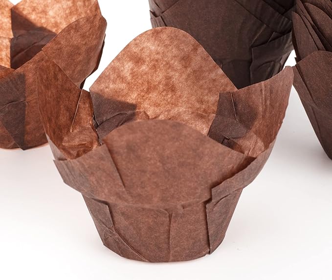 GOLDEN APPLE, 100 Pcs Tulip Cupcake Liner Lotus Parchment Baking Cup Muffin Tins Cups for Weddings