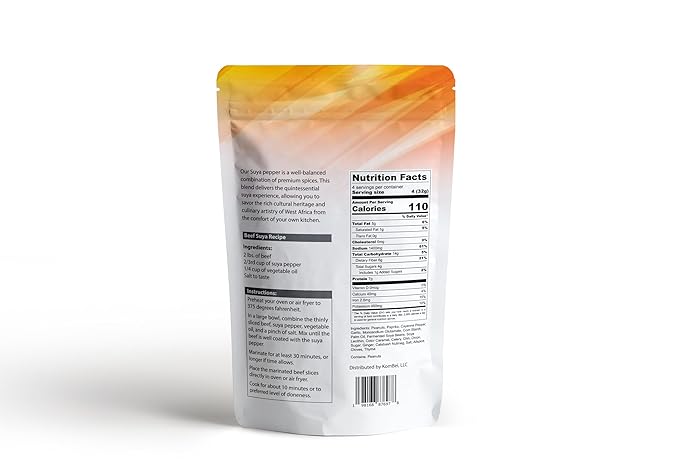 Kombei Suya Seasoning - 7oz (Suya Pepper, Suya Spice, Yaji, Premium African Seasoning for Grilling