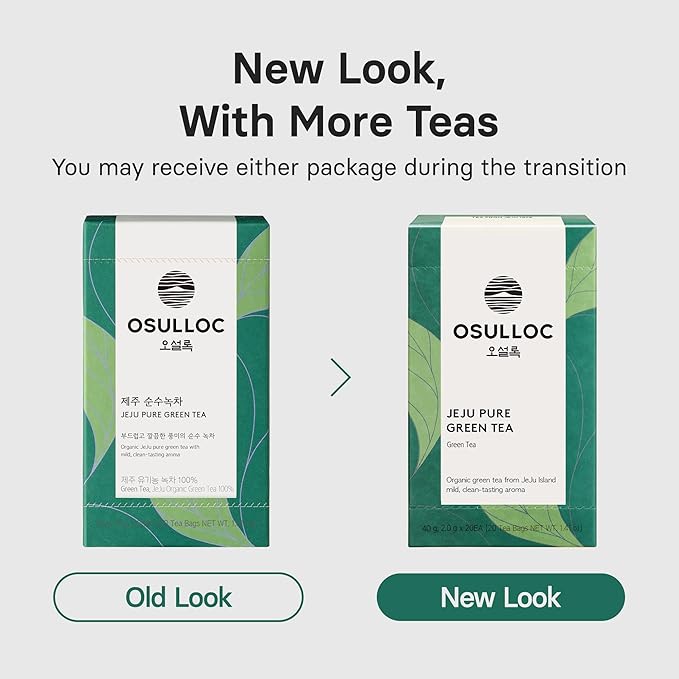 OSULLOC Pure Green Tea (Mild, Clean tasting Aroma), USDA Organic, Premium Blended Tea from Jeju