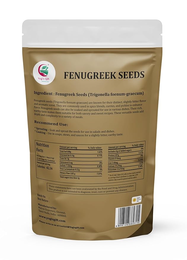 Fenugreek Seeds 1 LB, 100% Pure & Natural, Perfect for Cooking, Herbal Uses & Overall Wellness