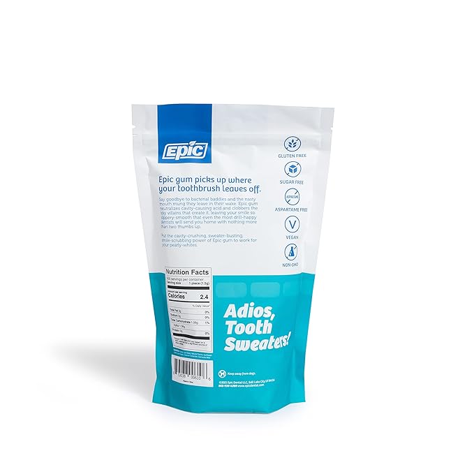 Epic 100% Xylitol Wintergreen Chewing Gum - Sugar Free, Aspartame Free Dental Gum - Supports Oral