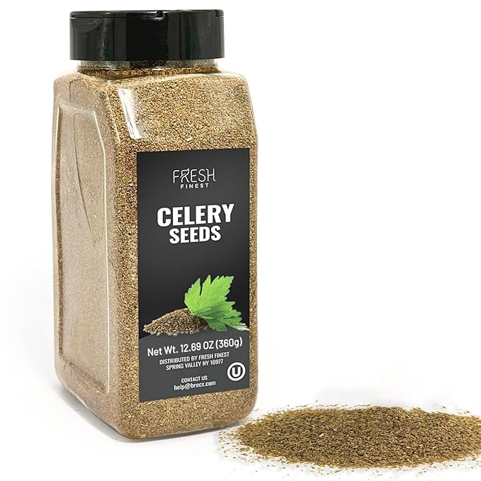 Fresh Finest Whole Celery Seeds - Vegan, Kosher - Great for Salads, Soups, Curries, Seasoning