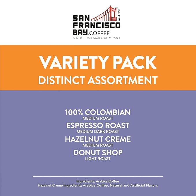 San Francisco Bay Compostable Coffee Pods - Assorted Variety Pack (80 Ct) K Cup Compatible