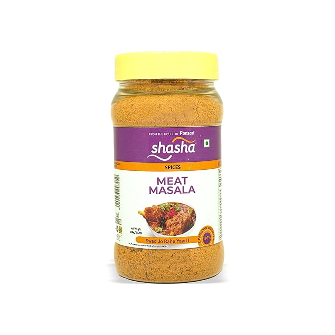SHASHA Meat Masala Seasoning Mix (100G) - Authentic Spices Jar For Flavorful Meat Curry - Ideal For