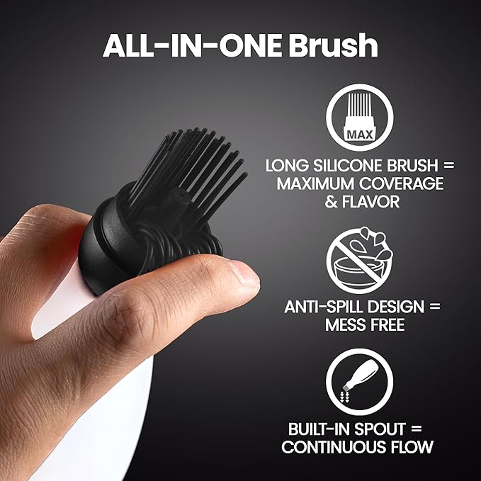 Silicone Pastry Brush, All-in-One Silicone Basting Brush with Sauce Bottle, Heat Resistant BBQ