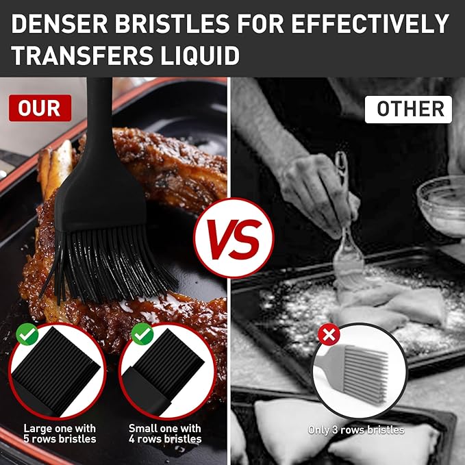 Pastry Brush-Begonia Silicone Basting Brush for Cooking,2pcs 10+8 in Heat Resistant Food Brushes