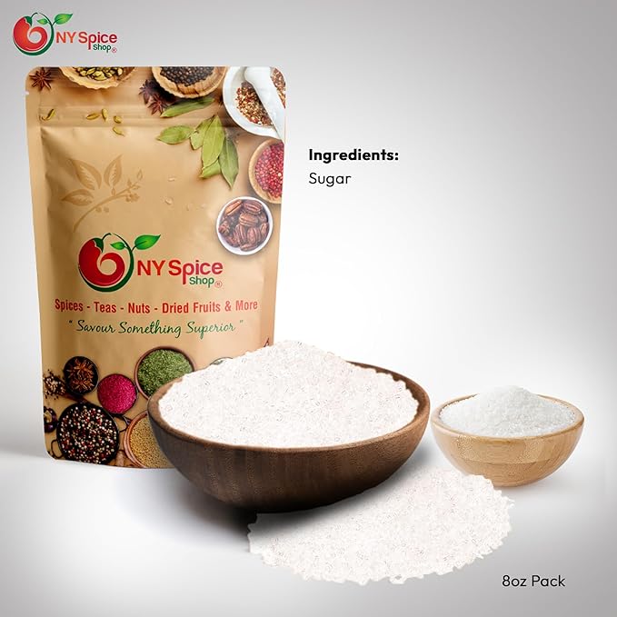 NY Spice Shop White Sanding Sugar - 1 Pound Sweet Colorful Edible Sprinkles For Candy Dish - Sugar
