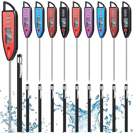 10 Set Waterproof Food Thermometer for Water, Liquid, Candle and Cooking Digital Meat Thermometer
