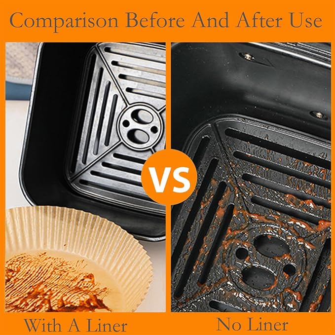 300 PCS Air Fryer Liners Disposable, 8.1 * 5.1 inch Air Fryer Paper Fit 2-Basket 8-10QT Ninja Dual