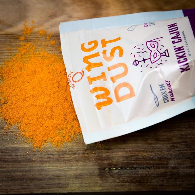 Kosmos Q Kickin’ Cajun Wing Dust, Spicy Creole Chicken Wing Seasoning For Chicken, Fish, Popcorn &