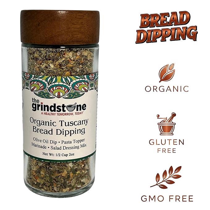 The Grindstone, Organic Tuscany bread dipping mix, perfect seasoning spice with extra virgin olive