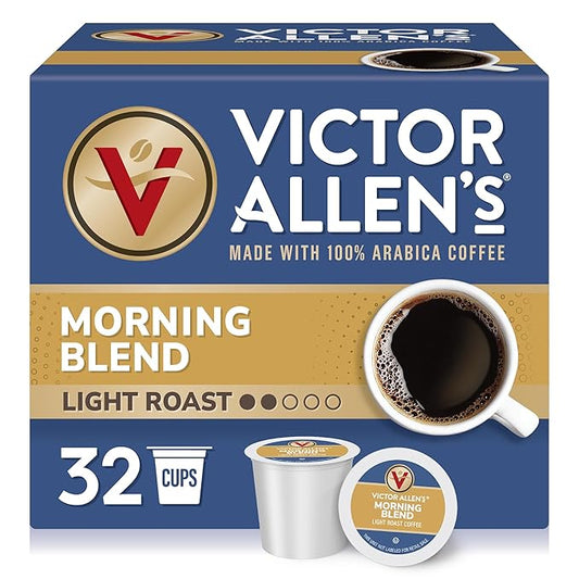 Victor Allen's Coffee Morning Blend, Light Roast, 32 Count, Single Serve Coffee Pods for Keurig