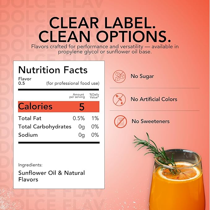 Dolce Flav Natural Blood Orange Extract ??2 Ounce Oil-Soluble Kosher, Sugar-Free, Concentrated Rich