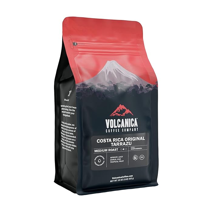 Costa Rica Coffee, Tarrazu Original, Ground, Medium Roast, Fair Trade, Fresh Roasted, 16-ounce