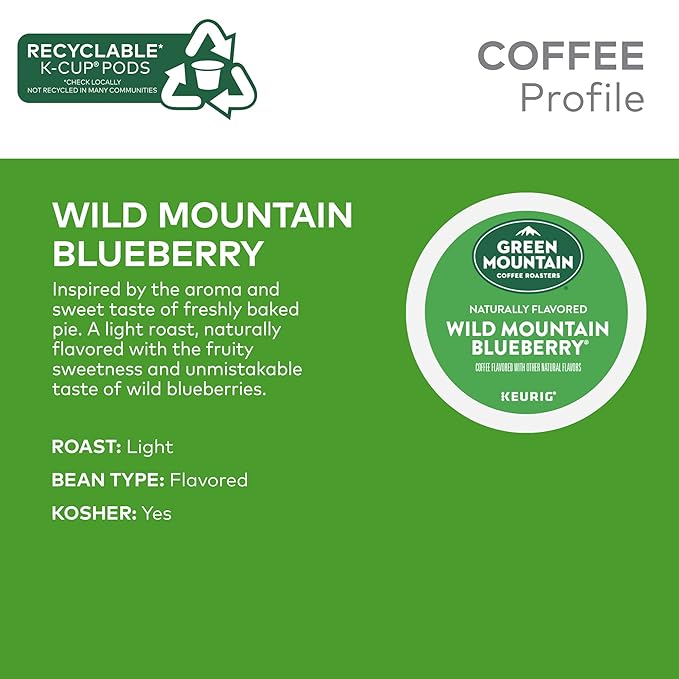 Green Mountain Coffee Roasters Wild Mountain Blueberry Keurig Single-Serve K-Cup pods, Light Roast