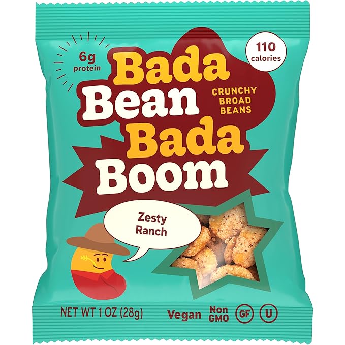 Bada Bean Bada Boom, Crunchy Roasted Broad Bean Snacks (Fava), High Protein, Vegan, Gluten-free