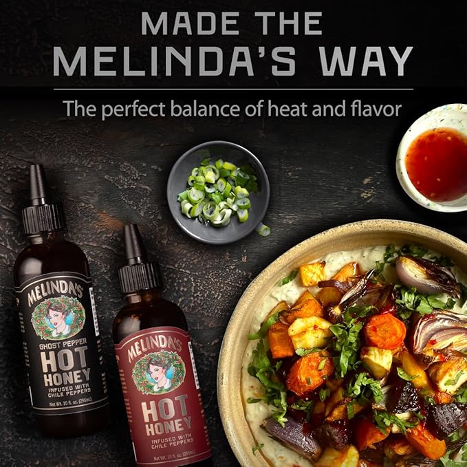 Melinda’s Hot Honey Collection - 10 oz, 2 Pack - Spicy Honey Sauce Variety Pack w/ Classic Hot
