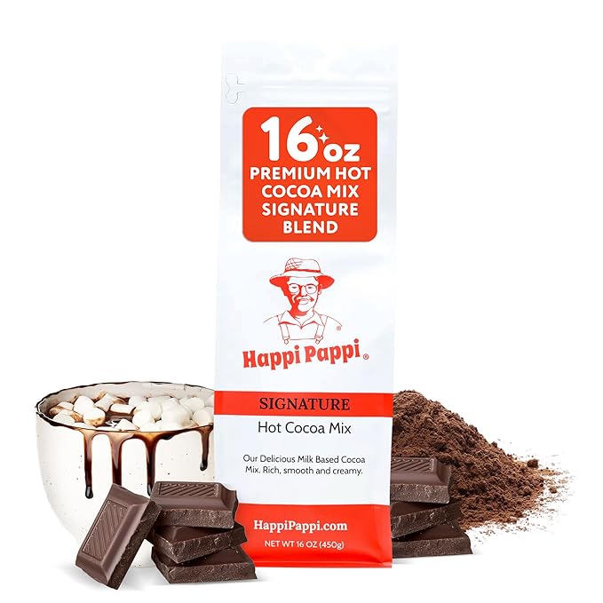 Happi Pappi - Signature Hot Cocoa Mix, Milk-Based Rich Smooth and Creamy Cocoa Powder for Instant