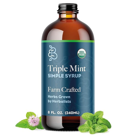 Bluestem Botanicals Organic Triple Mint Simple Syrup, 8 oz, Cocktail and Mocktail Mixer for Drinks