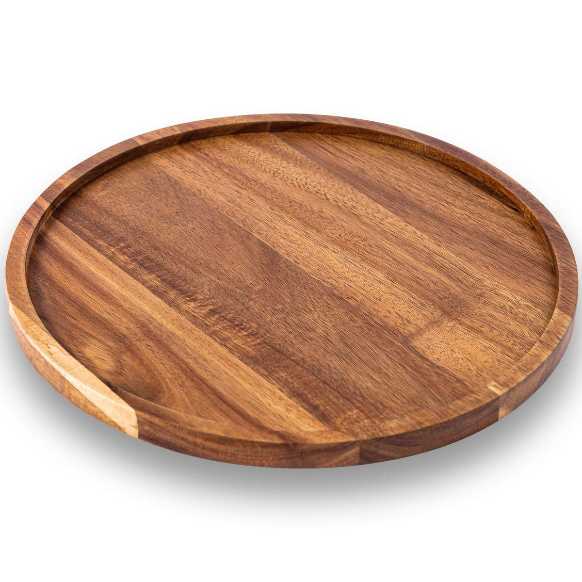 11.5 Inches Candle Holder Tray Home Decor, Round Wood Tray for Coffee Table, Small Wooden Serving