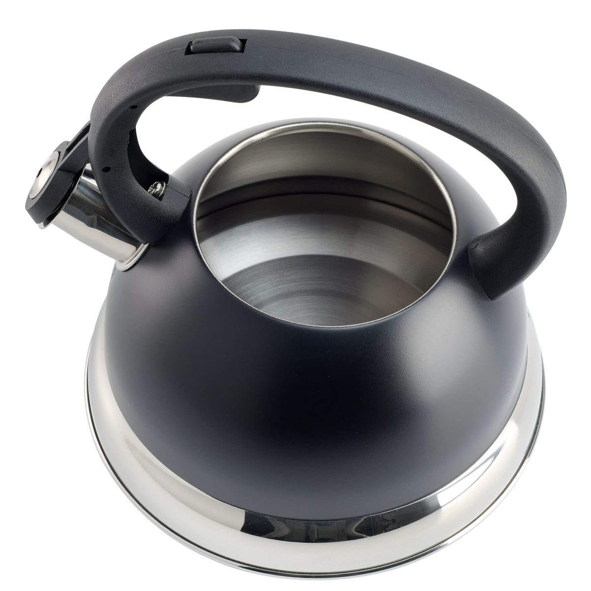 Mr. Coffee Flintshire 1.75-Quart Stainless Steel Whistling Tea Kettle with Nylon Handle – Matte