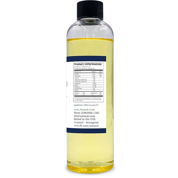 Zatural 100% Avocado Oil Pure Natural without Additives, Clean, Cold Pressed, Non-GMO, Vegan: For