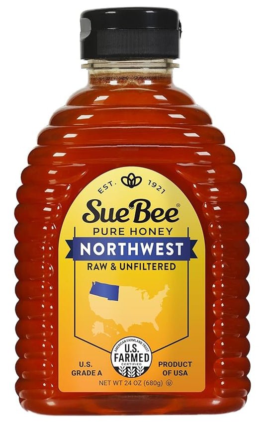 Sue Bee Regional Northwest Honey, Strained, Unfiltered USA Beekeeper-Owned Co-op, 24 oz (Packaging