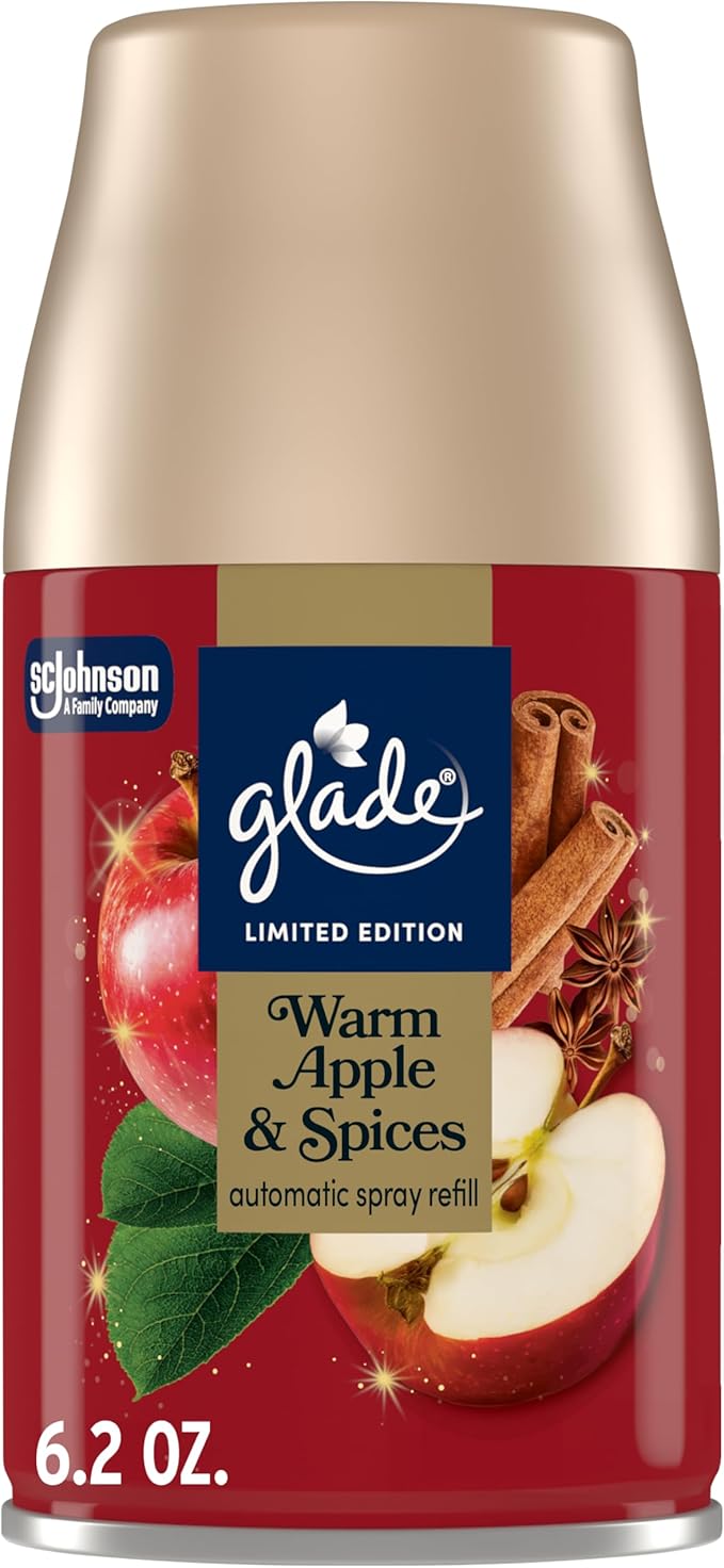 Glade Automatic Spray Refill, Warm Apple & Spices, Scented Air Freshener for Home and Bathroom, 6.2
