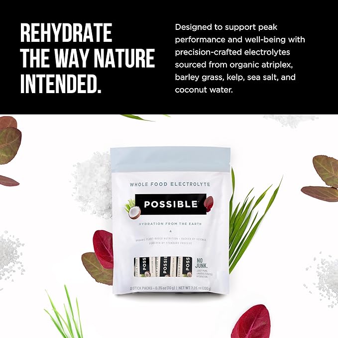 Possible Whole Food Electrolyte - Powder Drink Mix for Pre-Workout, Post-Workout & Everyday