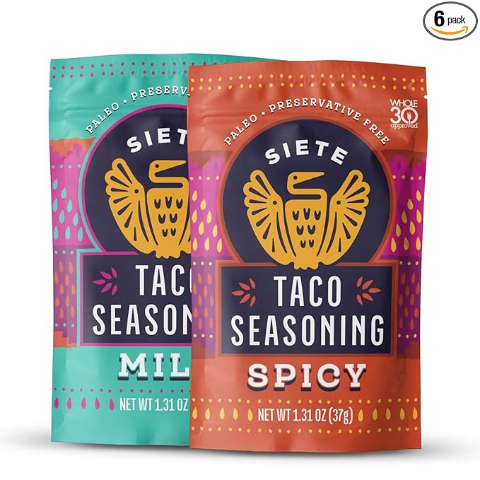 Siete Taco Seasoning Mix Pack | Gluten Free | Vegan | Paleo | Preservative Free | Whole 30 Approved